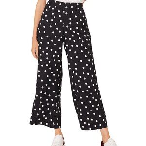 Hobbs London Lauren Printed Pants polka dot white black size 8 US
